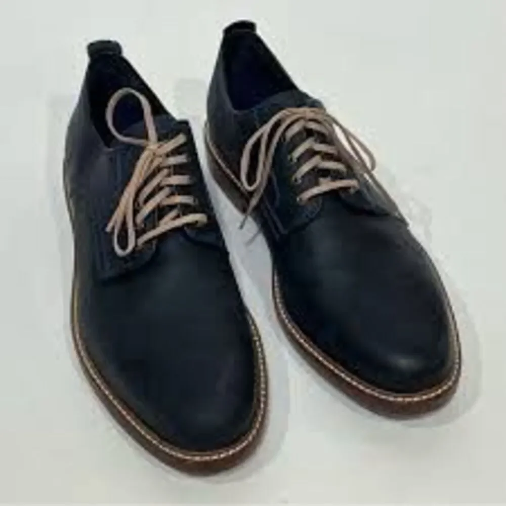 Cole Haan Men's Size 10 Lace Up Oxford Loafers Dark Blue Leather Office Career
